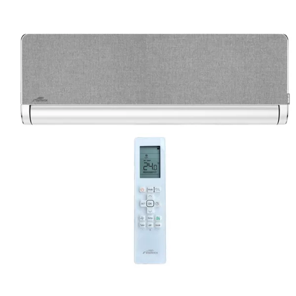 Fisher Art oldalfali inverteres monosplit klíma beltéri egység 2,6 kW Fehér - Ezüstszürke textil cserélhető előlappal ( FSAIF-ART-94AE3-W-GR )