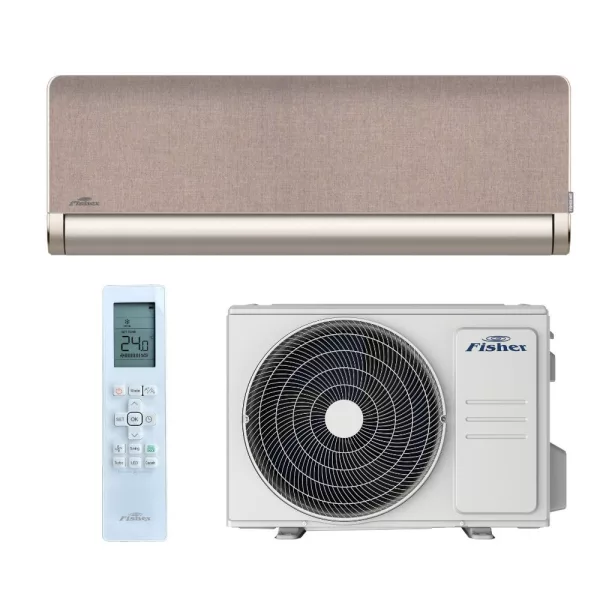 Fisher Art oldalfali inverteres monosplit klíma szett 2,6 kW Arany - Aranybarna textil cserélhető előlappal ( FSAIF-Art-94AE3-G-BR/FSOAIF-Art-94AE3 )